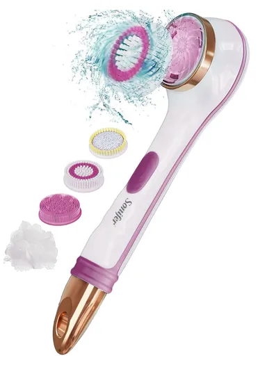 Rechargable Bath Brush with 4 Brush Heads, IPX6 Waterproof, Dual Speed SF-9662