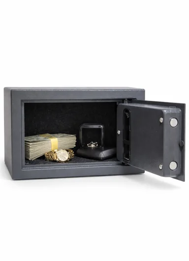 9Kg (W35 x D25 x H25)cm Solid Steel Electronic Digital Security Safe Box for Home &amp; Business With 2 Locks T-25ED - Gray