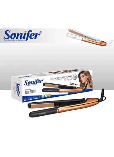 52W Hair Straightener with Ceramic Coating, Adjustable Temperature, Quick Heat Technology SF-9653 - Black