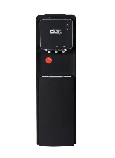 Top Loading 3-Spout Water Dispenser, Cooler Dispenser with Storage Cabinet, Hot, Cold &amp; Room Temperature Settings &amp; Safety Lock KK3022 - Black