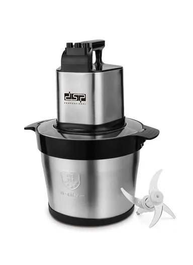 1200W 6.0L Electric Food Chopper With Three Gears, S-Blade &amp; Stainless Steel Container KM4089 - Black