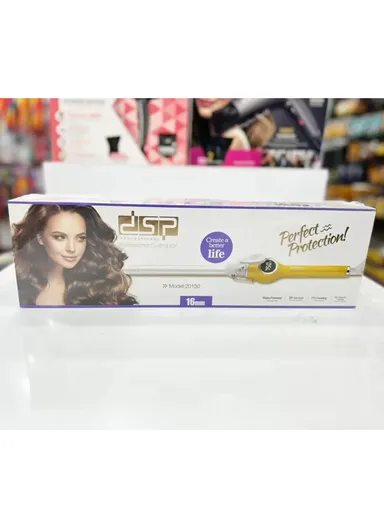 52W 16mm Profissional Ceramic Coating Hair Curler with 16mm Tube Diameter, LED Display &amp; 4 Temperature Settings 20150 - Yellow