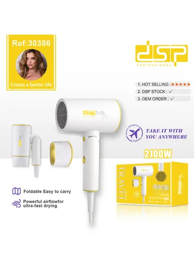 2100W Professional Foldable Hair Dryer 18400RPM 30386 - White