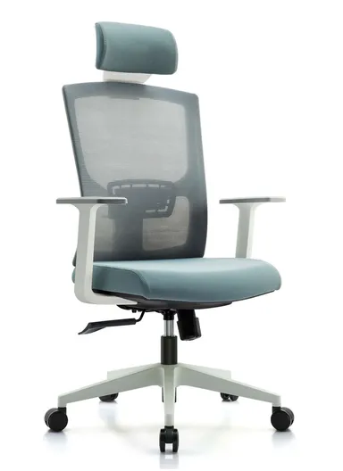 Comfortable Ergonomic Office Chair, Desk Chair with High-Density Foam Seat, 3 Position Locking Mechanism, Adjustable Height &amp; Headrest Adjustment 6222A-1 (W67 x D65 x H115-125)cm - Grey