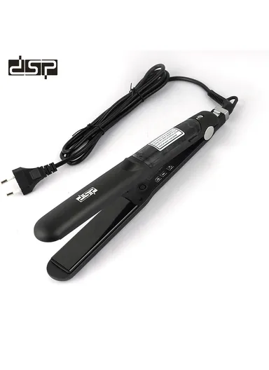 60W Professional Titanium Plate Hair Straightener with Steam Holes, Color Lights, 6 Temperature Settings &amp; LED Display 10255 - Black