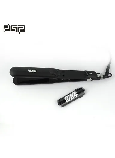 60W Professional Titanium Plate Hair Straightener with Steam Holes, Color Lights, 6 Temperature Settings &amp; LED Display 10255 - Black