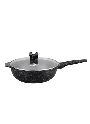 32cm 5.9L Granite Shallow Casserole Frying Pan with Lid Non-Stick Anti-Scratch, Fast Cooking Technology SF-1183