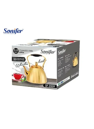 3L Stainless Steel Tea Pot SF-2539 - Gold