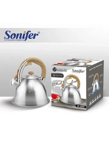 3L Stainless Steel Whistling Kettle SF-2509 - Silver