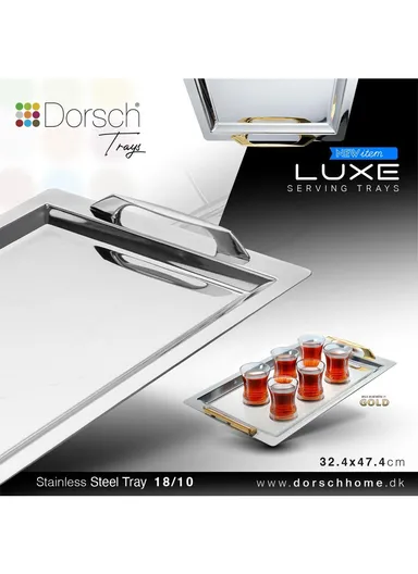 Dorsch Luxe Gold 18/10 Stainless Steel Tray DH-03234 - (L47 x W32.4)cm