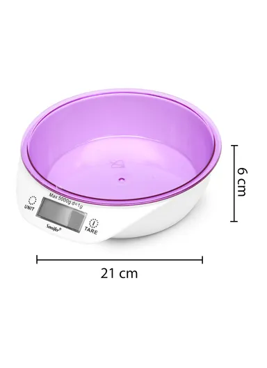 5Kg/1g Electronic Kitchen Food Scale With Digital LCD &amp; Touch Button SF-1924 (D21 x H6)cm - Red