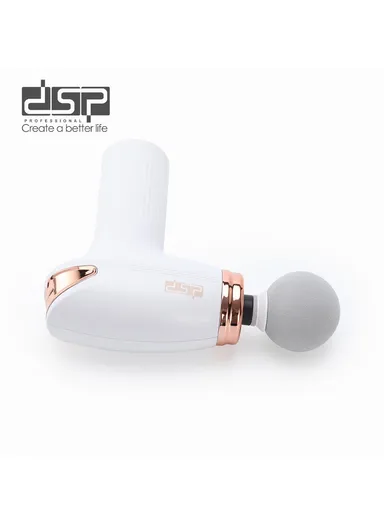 1200mAh 4000RPM Rechargeable Type-C Electric Massager Gun, Deep Tissue With 6-LED Light Gears &amp; 6 Attachment 80173 - White