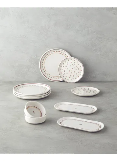 Retro Ceramic Breakfast Set 10 pieces for 4 people Colorful