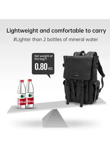 15.6 Inch Laptop Backpack Waterproof with Multiple Compartments Trendy &amp; Cool Travel T-B9812 - Black