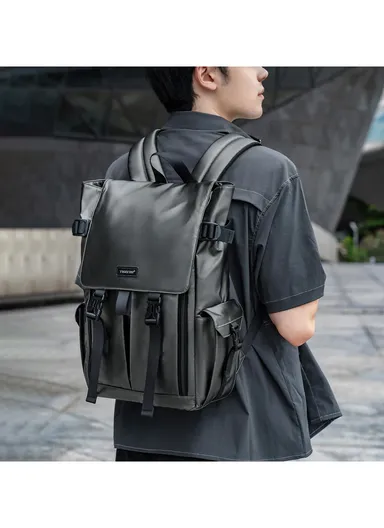 15.6 Inch Laptop Backpack Waterproof with Multiple Compartments Trendy &amp; Cool Travel T-B9812 - Black