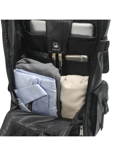 15.6 Inch Laptop Backpack Waterproof with Multiple Compartments Trendy &amp; Cool Travel T-B9812 - Black