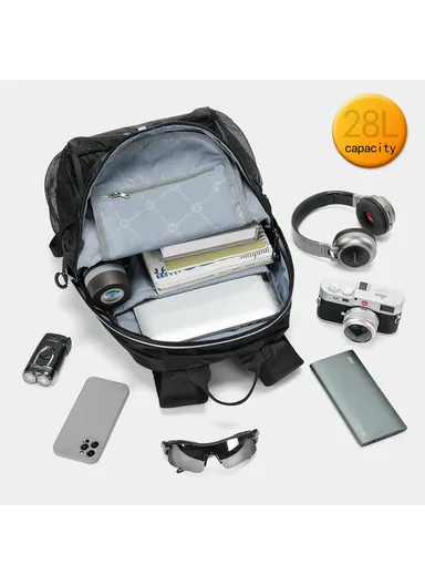 15.6" Laptop Waterproof Business Travel Backpack With Water Bottle Holders &amp; Adjustable Straps T-B9500 - Orange