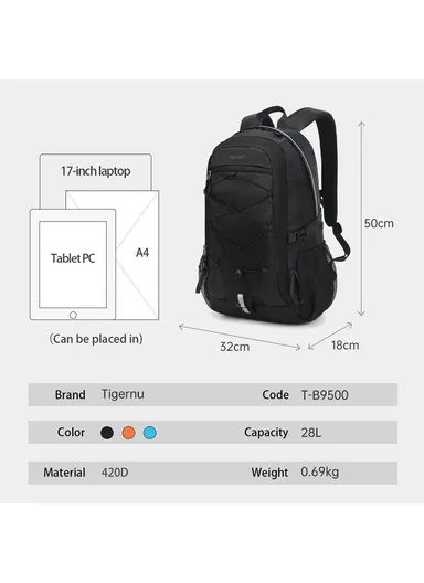 15.6" Laptop Waterproof Business Travel Backpack With Water Bottle Holders &amp; Adjustable Straps T-B9500 - Orange