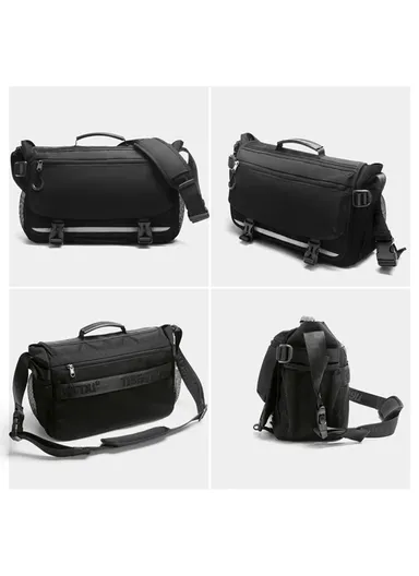 11" Urban Casual Crossbody Bag Outdoor Leisure Shoulder Bag With Camera Compartment T-S8953 - Black