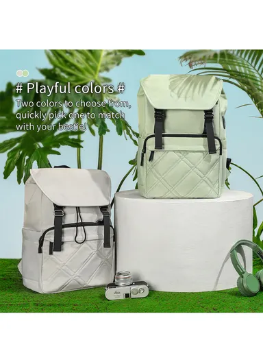 15.6″ Custom Casual Sport Mochila Backpack Bag Waterproof Laptop Backpack T-B9381 - Light Grey