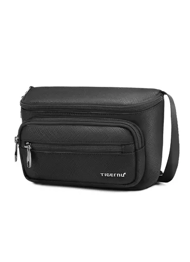 8″ Waterproof Fabric Shockproof Pocket Crossbody Large Bag T-S8175 - Black