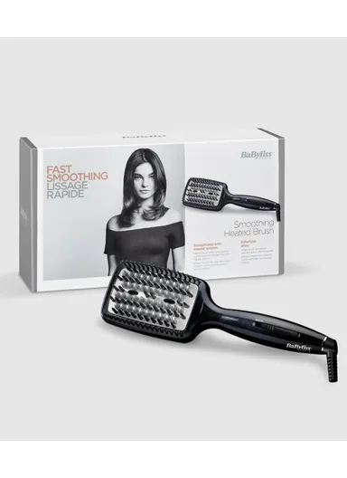 BaByliss Extra Wide Hair Straightening, 3D Tech Hot Brush For Versatile Styling And Smooth Results, Black Design For A Sleek, Durable Construction For Long-lasting Performance
