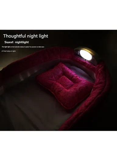 Portable Lightweight Baby Sleeping Bed, Comfortable Cotton Feeding Sleeping Baby Bed with Music &amp; Light Box 66504 (L73 x W38 x H14)cm - Pink / 0-4 Months