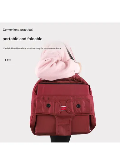 5-in-1 Multifunctional Baby Bed, Foldable Baby Lounger with Safety Harness, Adjustable &amp; Portable Baby Seat &amp; Sleeper with Washable Cover 66507 (L42 x W40 x H35)cm - Blue