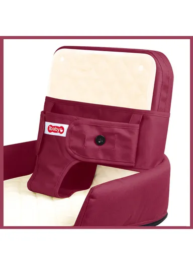 5-in-1 Multifunctional Baby Bed, Foldable Baby Lounger with Safety Harness, Adjustable &amp; Portable Baby Seat &amp; Sleeper with Washable Cover 66507 (L42 x W40 x H35)cm - Red