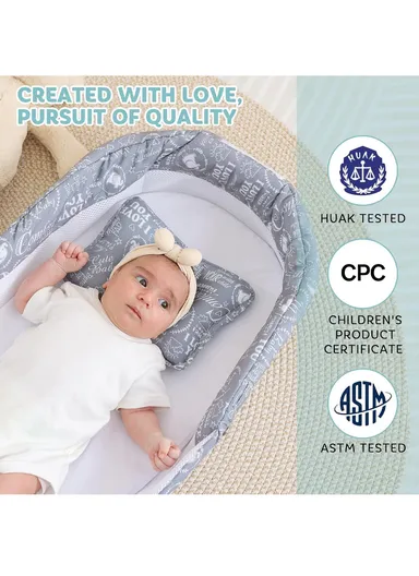 Foldable Baby Safe Separate Bed with Mosquito Net, Portable Music Function, Folding Bed, Swinging Basket, Compact, Easy to Carry, Baby Safe Isolated Bed, Portable Travel Bed 66511 (L73 x W40 x H45)cm - Blue / 0-4 Months