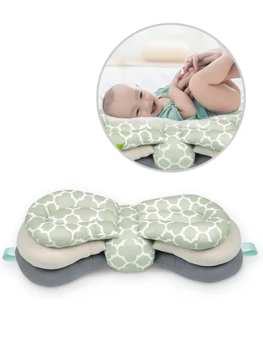 3-Position Adjustable Baby Nursing Feeding Pillow, Portable &amp; Comfortable Soft Cotton Nursing Pillow 66518 (L62 x W26)cm - Green / 0m+