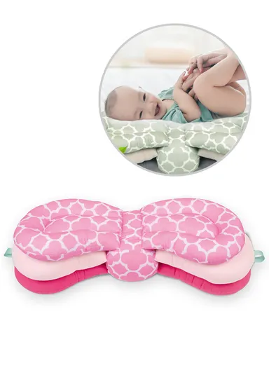 3-Position Adjustable Baby Nursing Feeding Pillow, Portable &amp; Comfortable Soft Cotton Nursing Pillow 66518 (L62 x W26)cm - Pink / 0m+