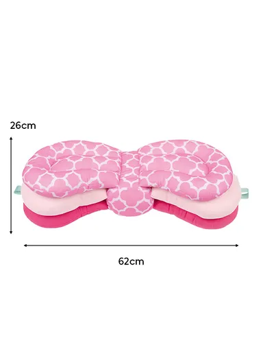 3-Position Adjustable Baby Nursing Feeding Pillow, Portable &amp; Comfortable Soft Cotton Nursing Pillow 66518 (L62 x W26)cm - Pink / 0m+