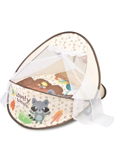 2-In-1 Baby Portable Bed With Pillow &amp; Music For 0+ Months Babies - Beige