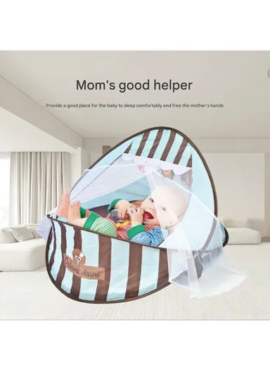 2-In-1 Baby Portable Bed With Pillow &amp; Music For 0+ Months Babies - Beige