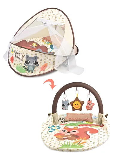 2-In-1 Baby Portable Bed With Pillow &amp; Music For 0+ Months Babies - Beige