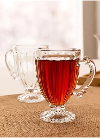 190ml 6-Pcs Glass Round Folk Vintage Tea Cup Set BMZ2057JNW