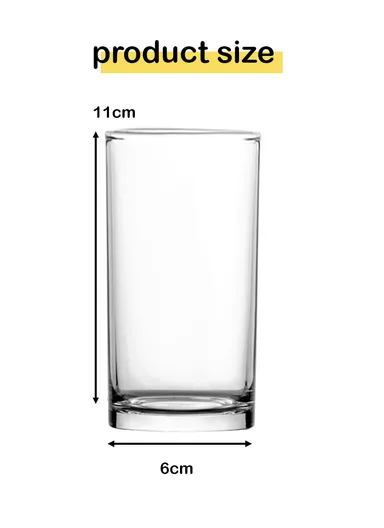 255ml 6Pcs Drinking Glass Cups Set 507A (D6 x H11)cm