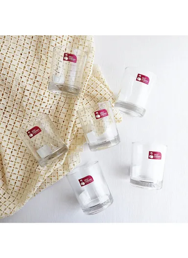 225ml 6-Pcs Round Rim Hot &amp; Cold Beverags Glass Cup Sets 70085-B - Transparent 