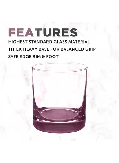 225ml 6-Pcs Round Rim Hot &amp; Cold Beverags Glass Cup Sets 70085-R - Transparent Red 