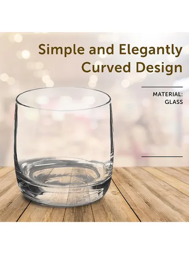330ml 6Pcs Round Rim Glass Cups with Pentagon Base Shape for Hot &amp; Cold Beverages HS5302 - Transparent