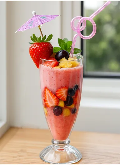  315ml 6Pcs Various Beverages Smothies &amp; Milkshake Glass Cup Set (D7.5 x H17.5)cm