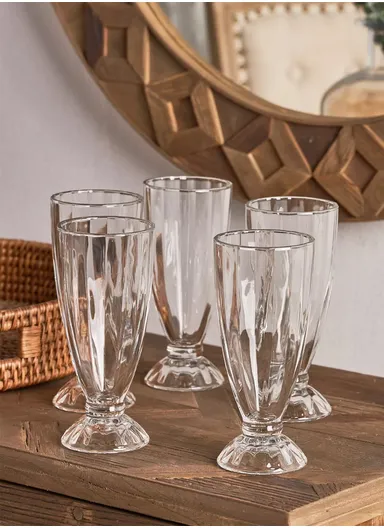  315ml 6Pcs Various Beverages Smothies &amp; Milkshake Glass Cup Set (D7.5 x H17.5)cm