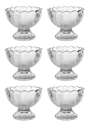 6-Pcs Ice Cream &amp; Dessert Glass Cups Set 006