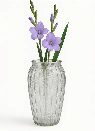 Lantern Design Elegant Simple Flower Desk Decorative Glass Vase (D14 x H27)cm - Transparent