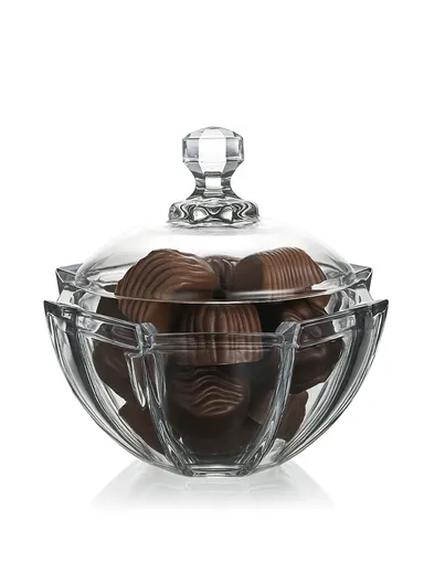 Modern Style Glass Jar with Lid, Multi-Use Wide Mouth Storage Candy Container TG518 (D16.5 x H15.5)cm