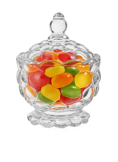 Glass Candy Jar with Lid Decorative Storage Container C73B (D8.5 x H11)cm