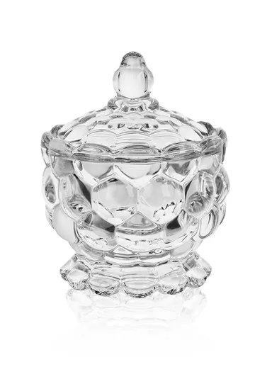 Glass Candy Jar with Lid Decorative Storage Container C73B (D8.5 x H11)cm