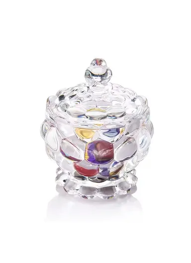 Glass Candy Jar with Lid Decorative Storage Container C73B (D8.5 x H11)cm