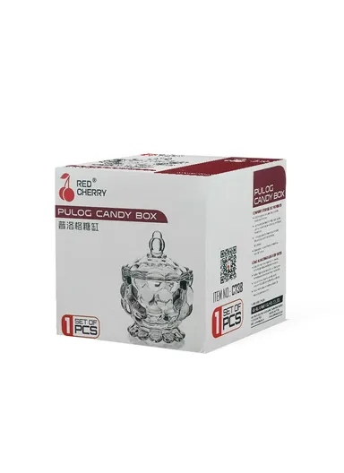 Glass Candy Jar with Lid Decorative Storage Container C73B (D8.5 x H11)cm